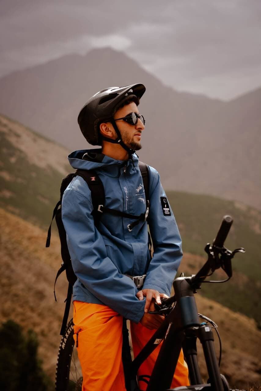 Radouane with his mountain bike in the Atlas