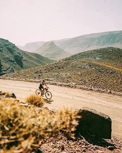 Cycling through a remote Moroccan landscape