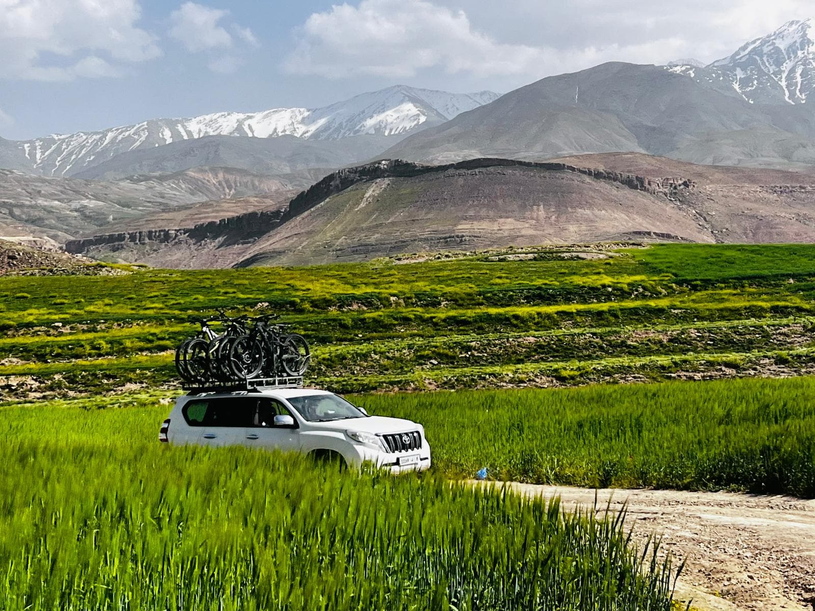 Mountain bike being transported in the Atlas